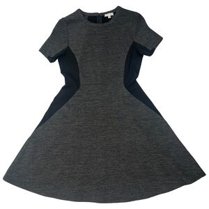 Shoshanna Charcoal Grey & Black Fit & Flare Color Block Dress Size 6